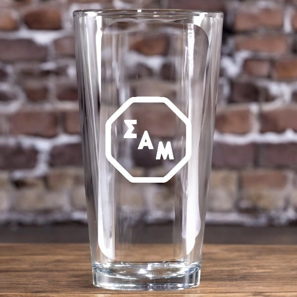 Sigma Alpha Mu (ΣΑΜ) Engraved 16oz Pint Glass