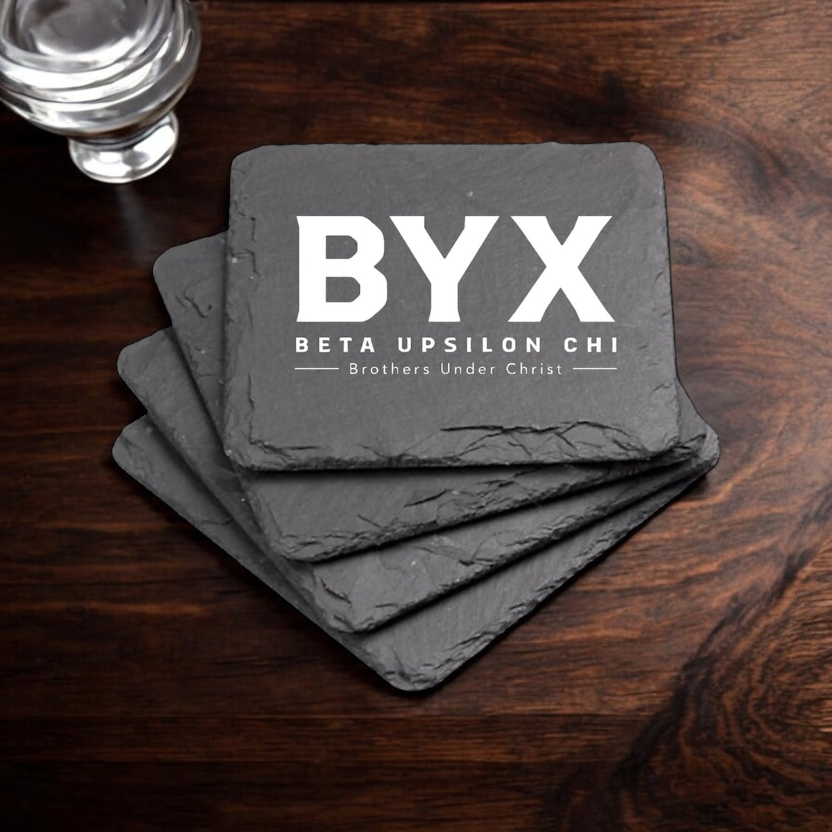 Beta Upsilon Chi (BYX) Slate Coasters (4)