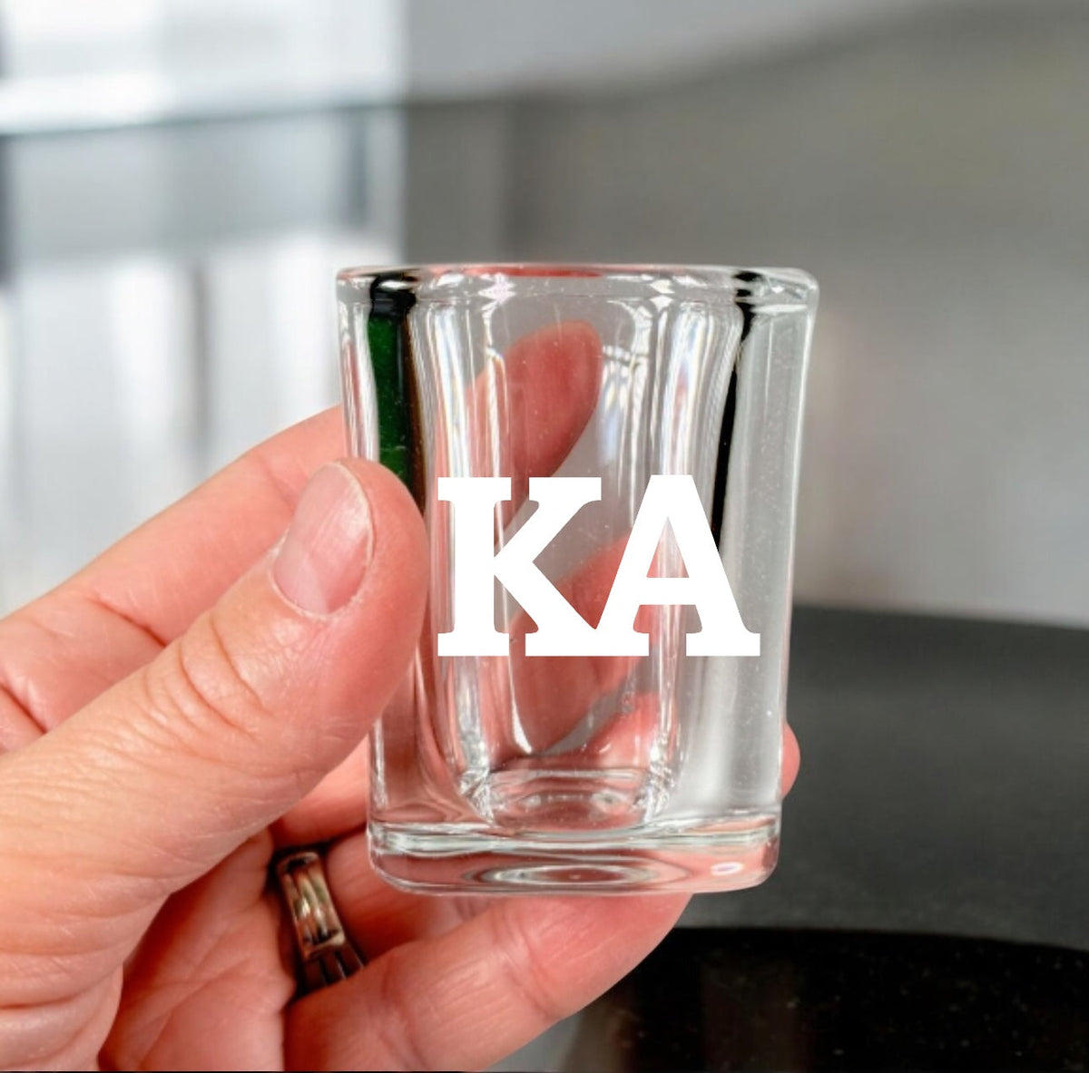 Custom Kappa Alpha Oder (KA) 2 oz Glass