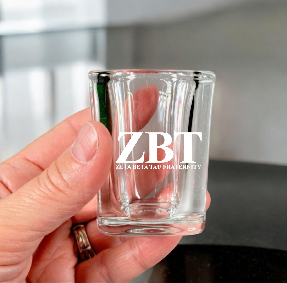 Custom Zeta Beta Tau (ZBT) Fraternity 2 oz Glass