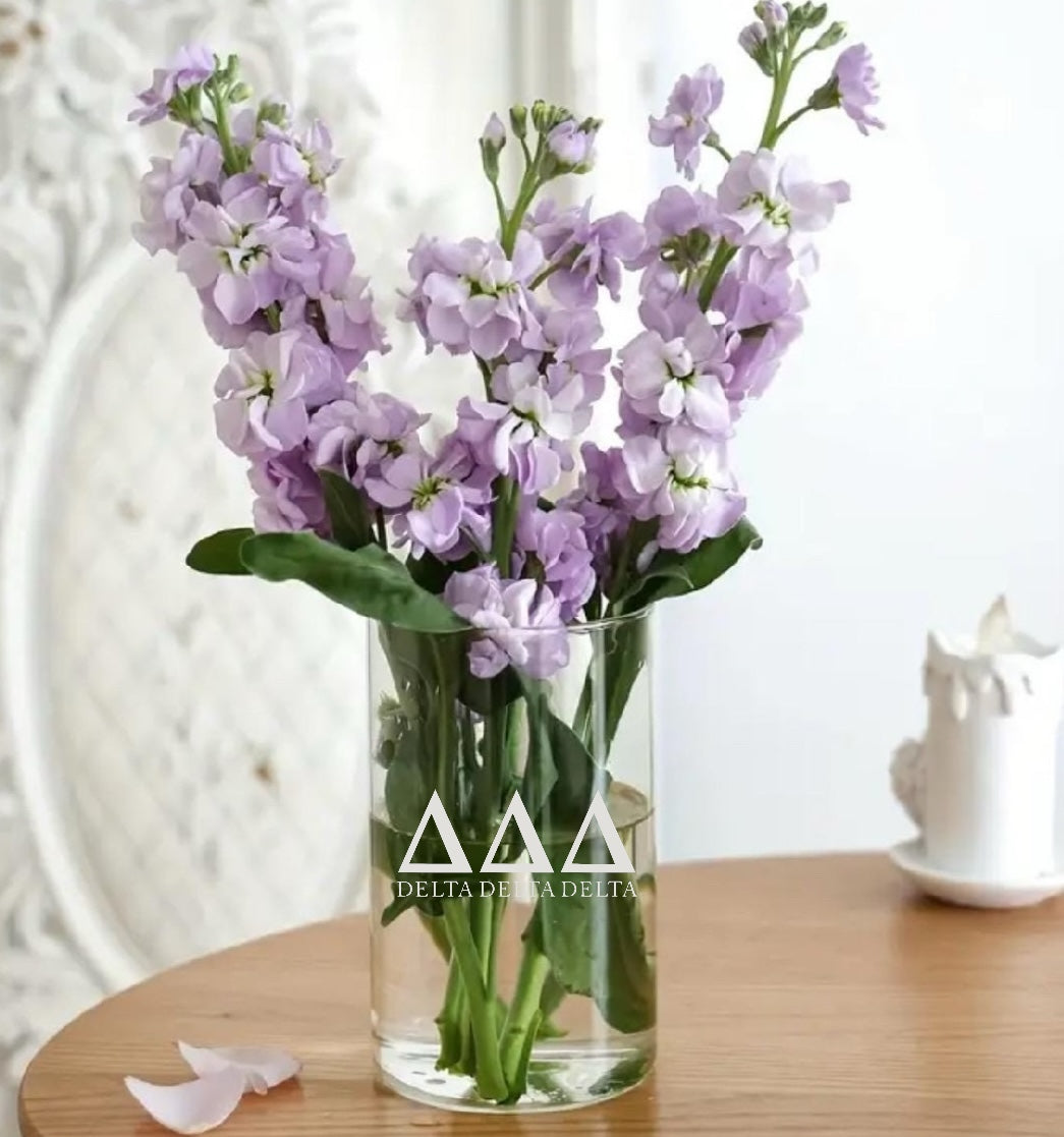 Delta Delta Delta (ΔΔΔ) Glass Flower Vase