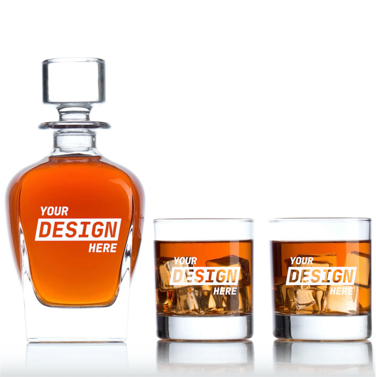 Park Ave Decanter Set with Old Fashion Rocks Glasses