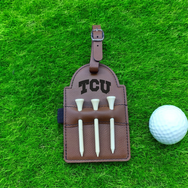 Texas Christian University Leather Golf Tee Holder