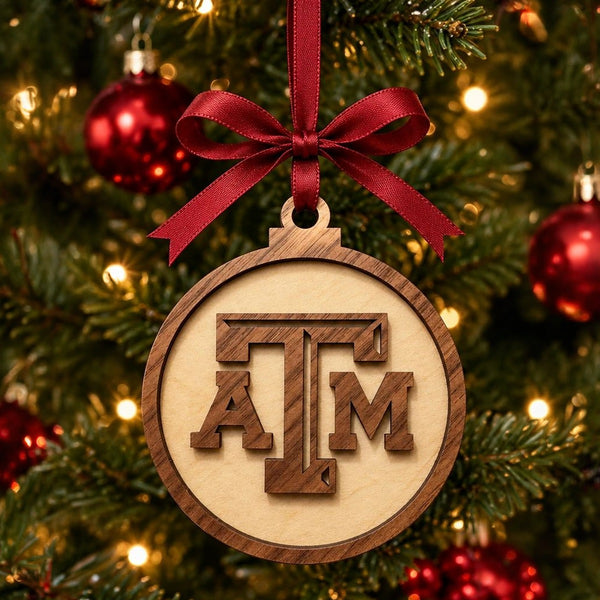 Texas A&M Wooden Holiday Ornament
