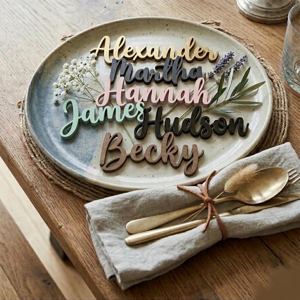 Custom Wooden Name Place Cards | Laser-Cut Names for Tables & Gifts