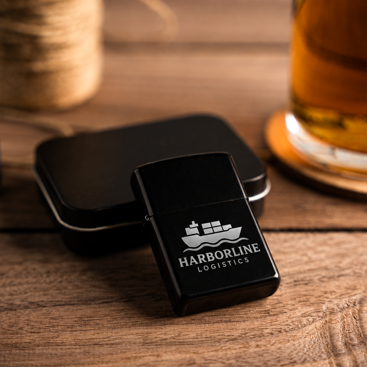 Engraved Refillable Lighter - Windproof Flame, Compact Size