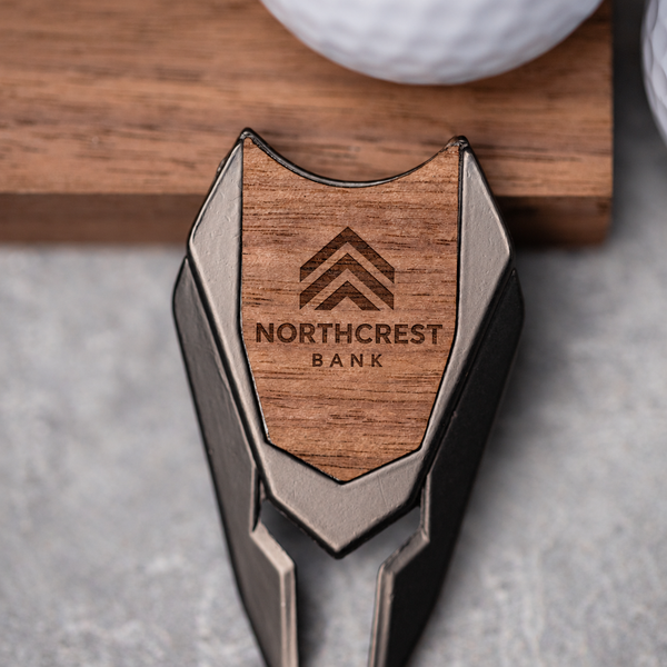 Personalized Golf Divot Tool with Engraved Wood Ball Marker