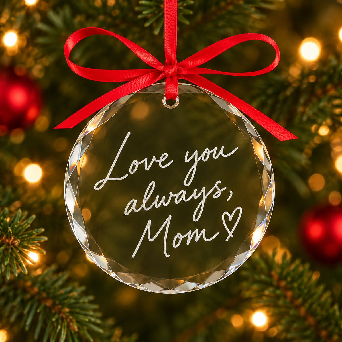 Handwriting Glass Ornament – Engraved Handwritten Note or Recipe Keepsake