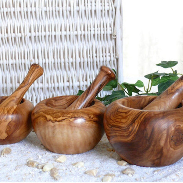 Rustic mortar Olive Wood Mortar and Pestle