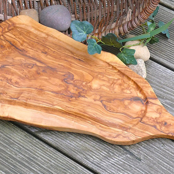 Olive Wood Carving Board With Juice Rim & Handle