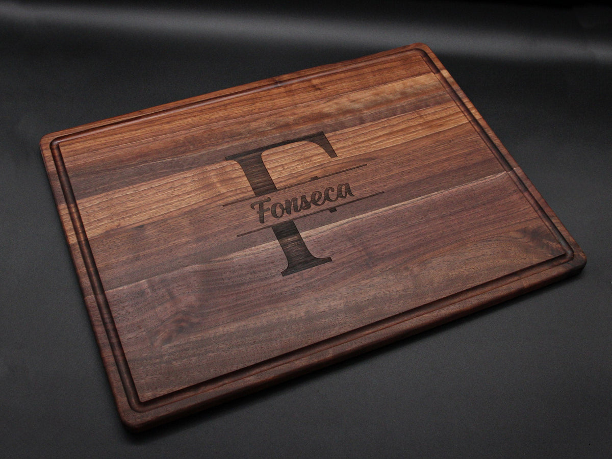 XL Personalized Walnut Serving Tray, 24"x18" Charcuterie Tray
