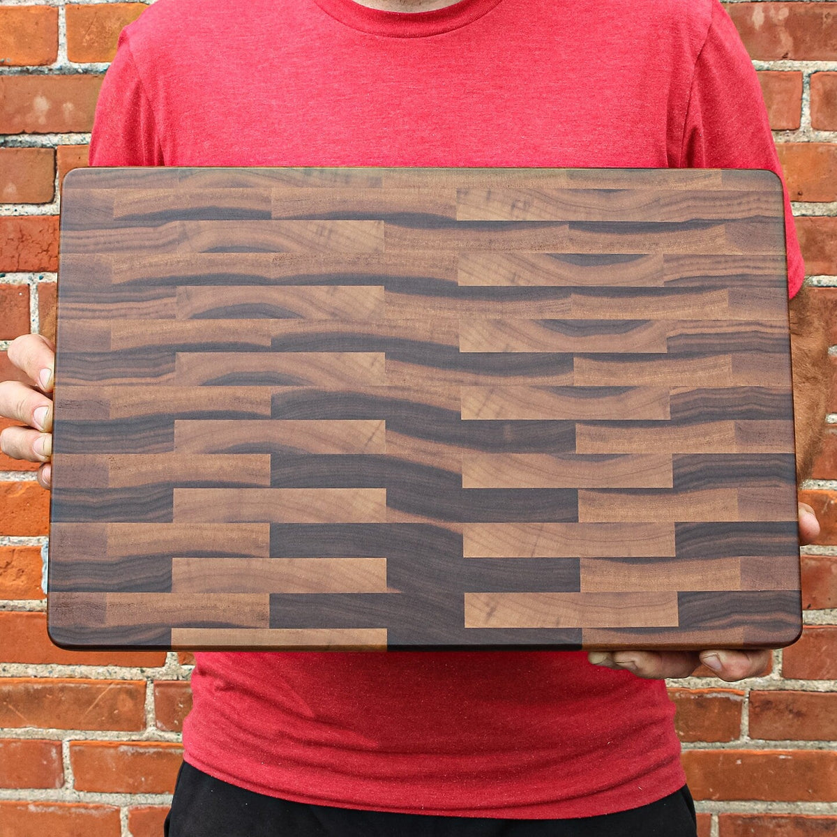 Large End Grain Calico Walnut Cutting Board, Walnut Butcher Block with ...