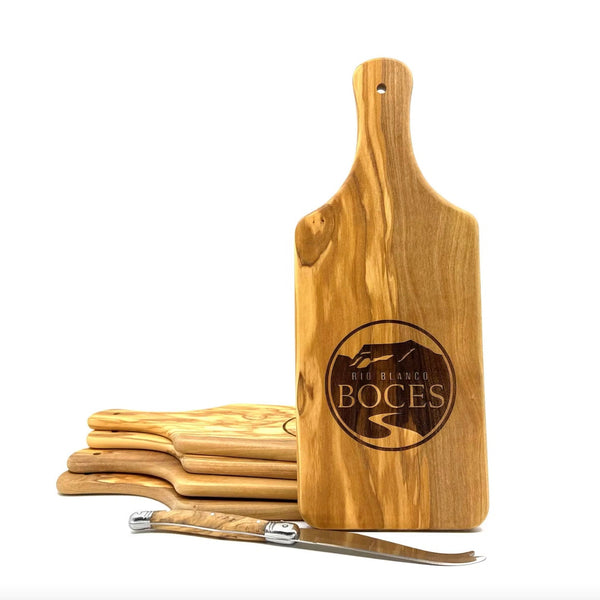 Olive Wood Cutting Board With Cheese Knife