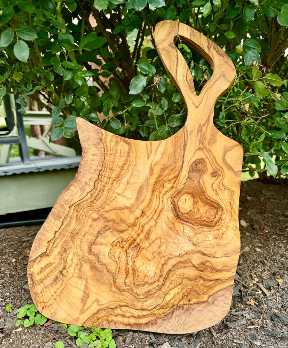 Rustic Hanging Olive Wood Cutting Board