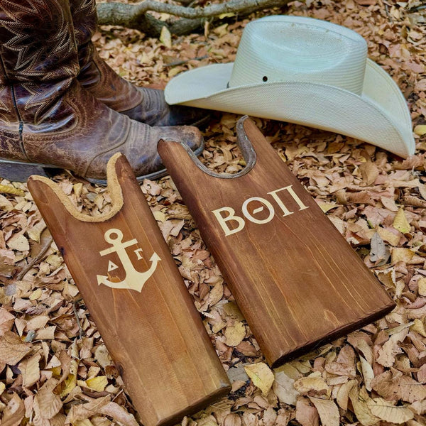 Custom Fraternity & Sorority Wooden Boot Jacks| Greek Life Boot Jacks| Cowboy Boot Gifts| College Gift| Officially Licensed Accessories