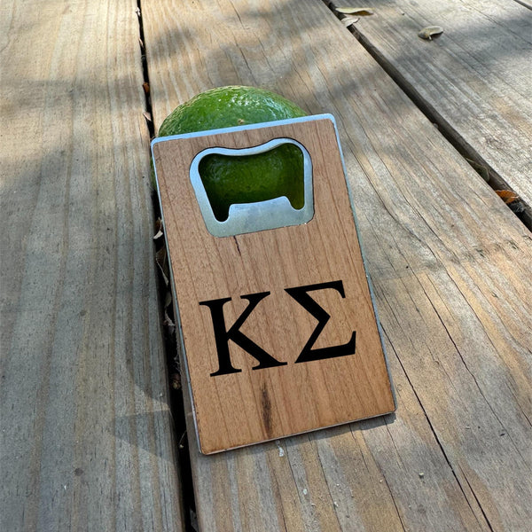 Custom Fraternity Wood Wallet Bottle Opener| Greek Life Bottle Openers| Fraternity Gifts|  College Gift| Officially Licensed Accessories