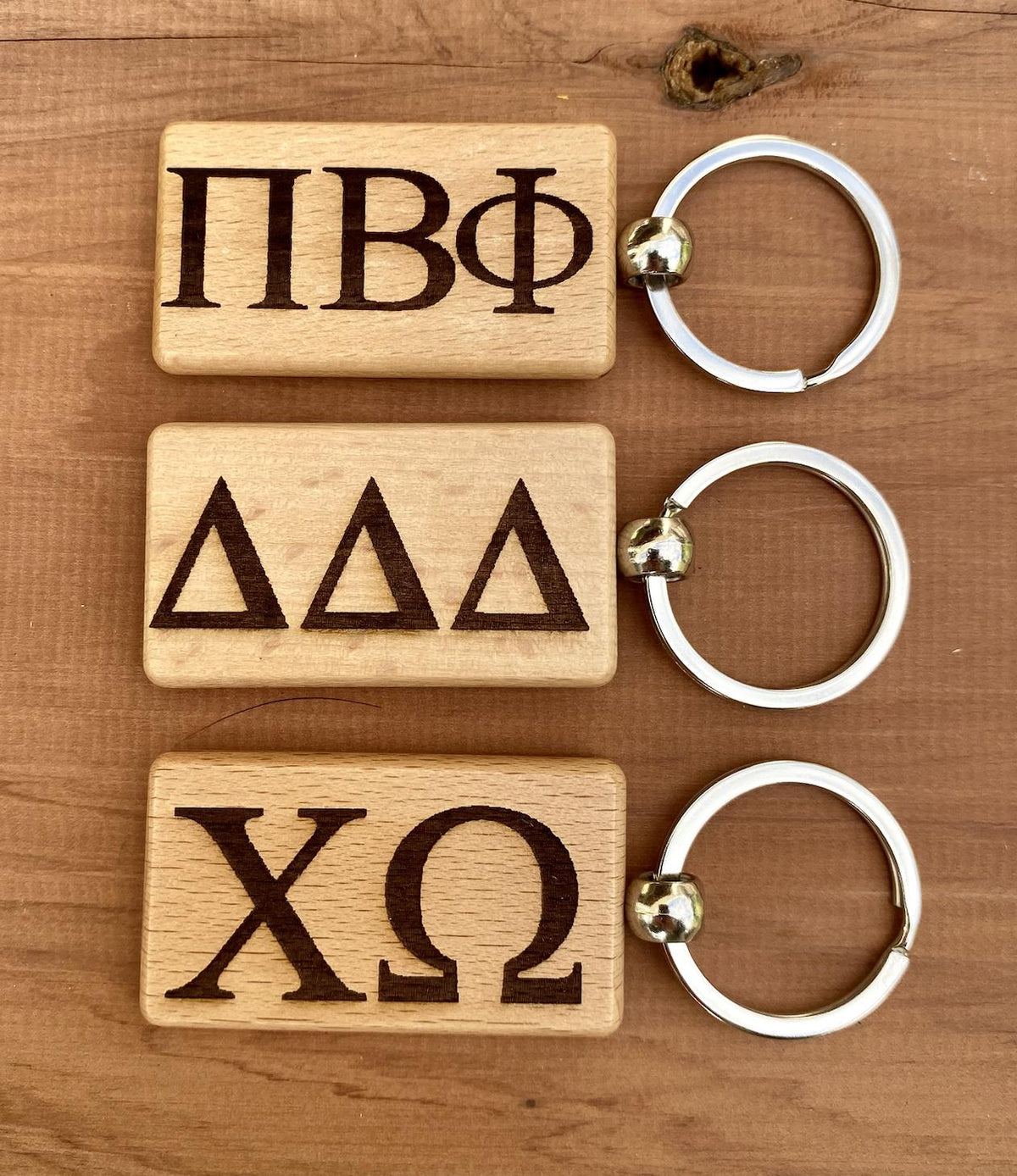 Custom Wooden Sorority Keychains