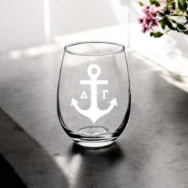 Delta Gamma (ΔΓ) Sorority 15oz Stemless Glass