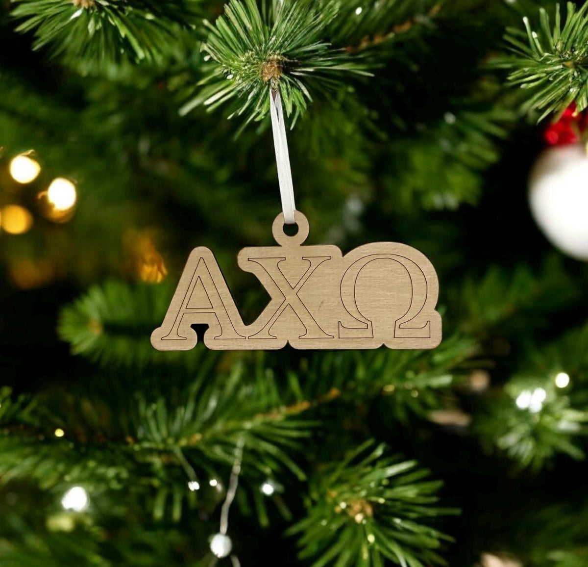 Alpha Chi Omega (ΑΧΩ) Wooden Ornament