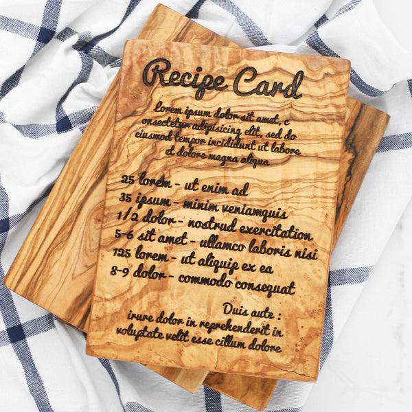 Personalized Olive Wood Recipe Cutting Board