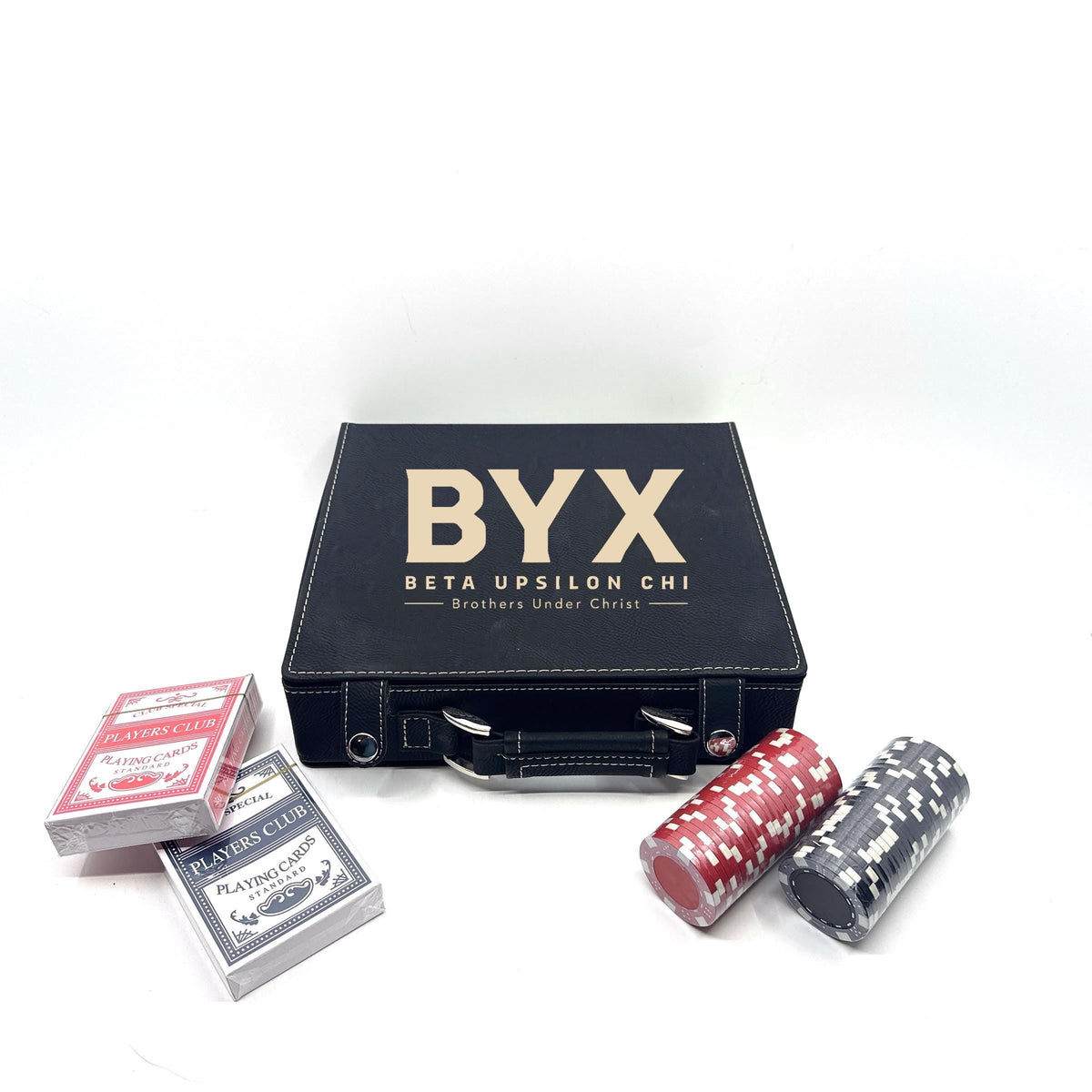 Beta Upsilon Chi (BYX) Fraternity Leather Poker Set