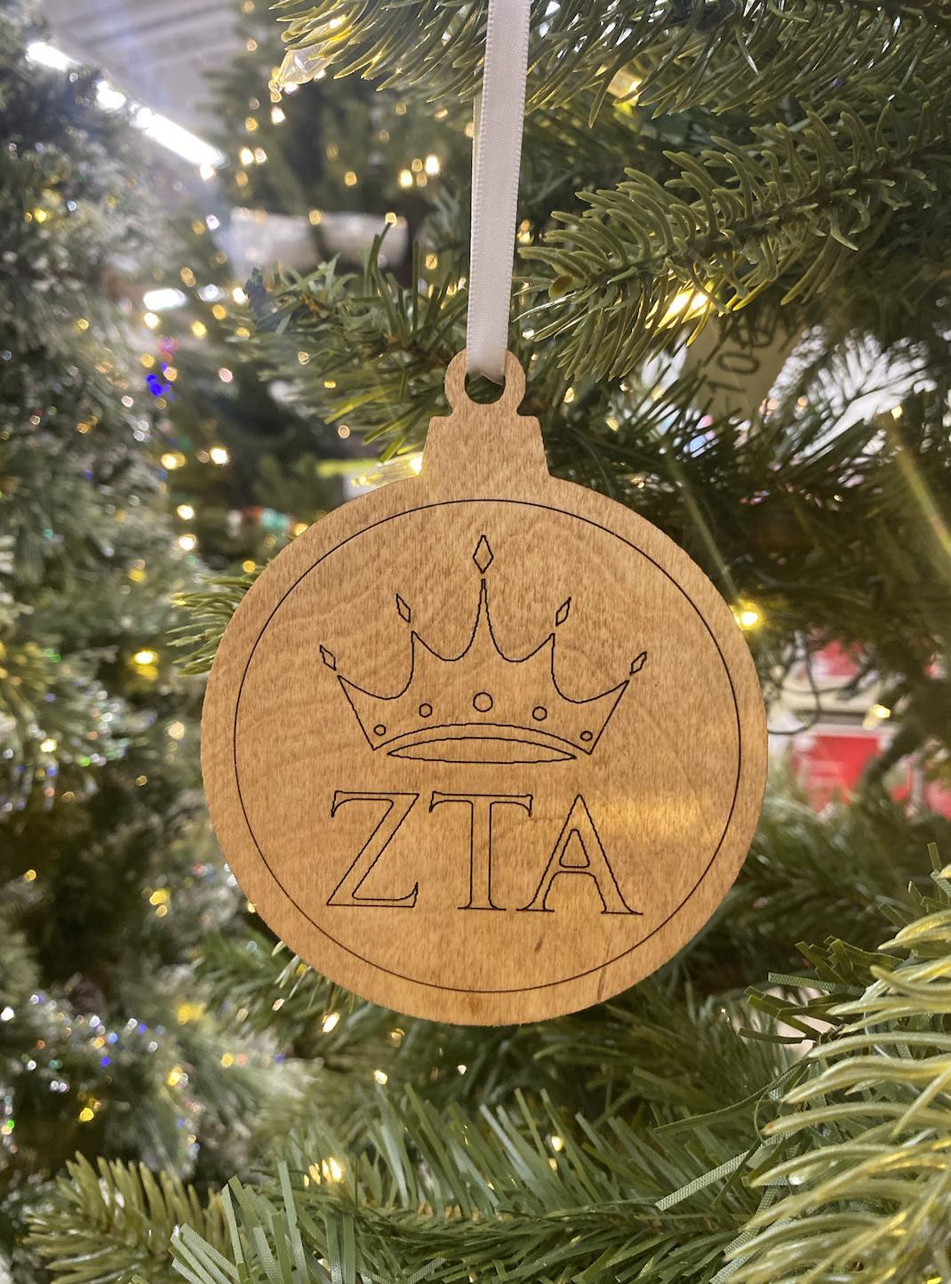 Zeta Tau Alpha (ΖΤΑ) Custom Christmas Oranment