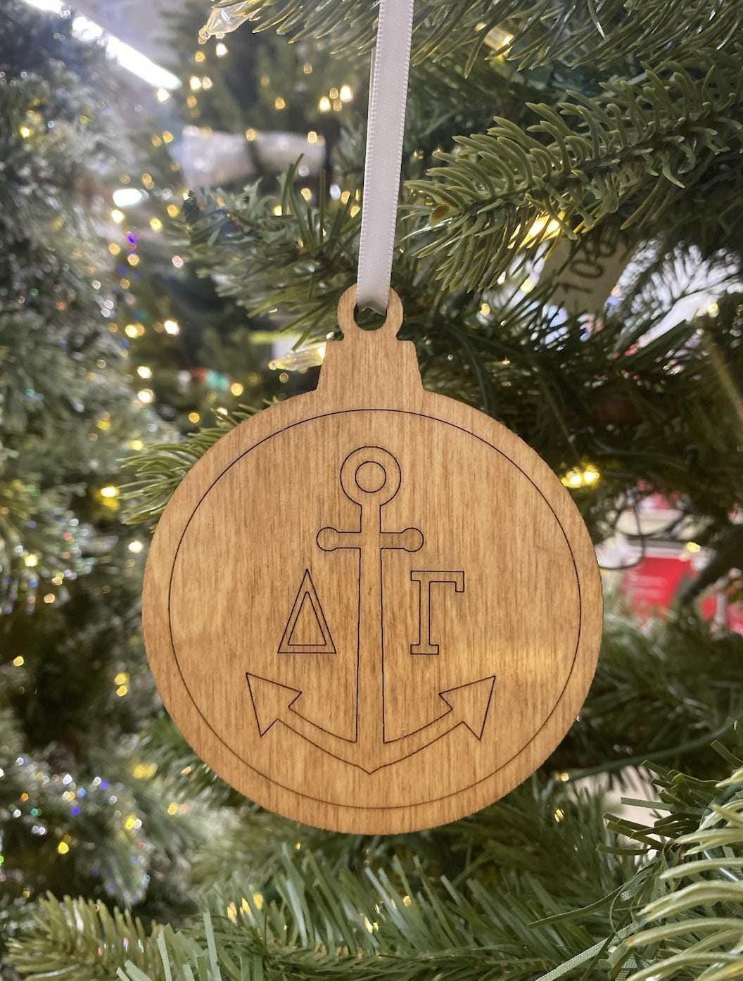 Delta Gamma (ΔΓ) Wooden Ornament