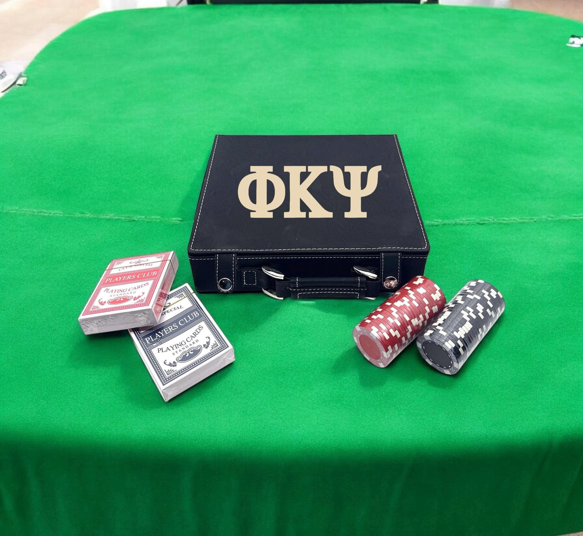 Phi Kappa Psi (Phi Psi) Fraternity Leather Poker Set