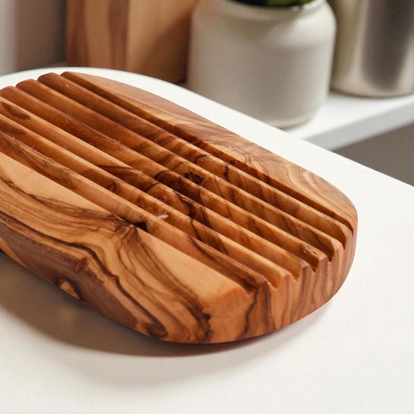 Rustic Square or Oval Olive Wood Soap Dish