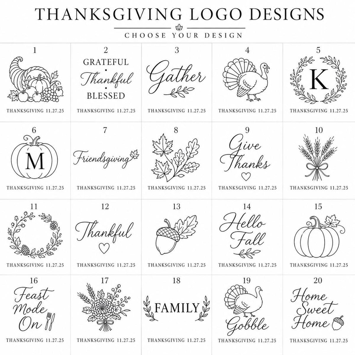 Personalized Thanksgiving Wine Glass | Engraved Grateful Blessed Stemware | Fall Hostess Gift