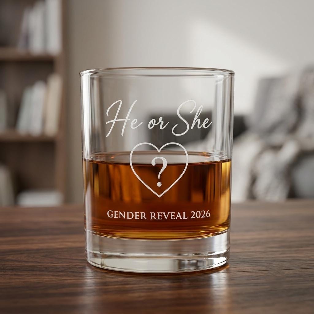 Personalized Gender Reveal Glassware Bulk Set | Engraved He or She Party Favor | Beer Wine Shot Whiskey Mason Jar | Team Boy Girl Gift
