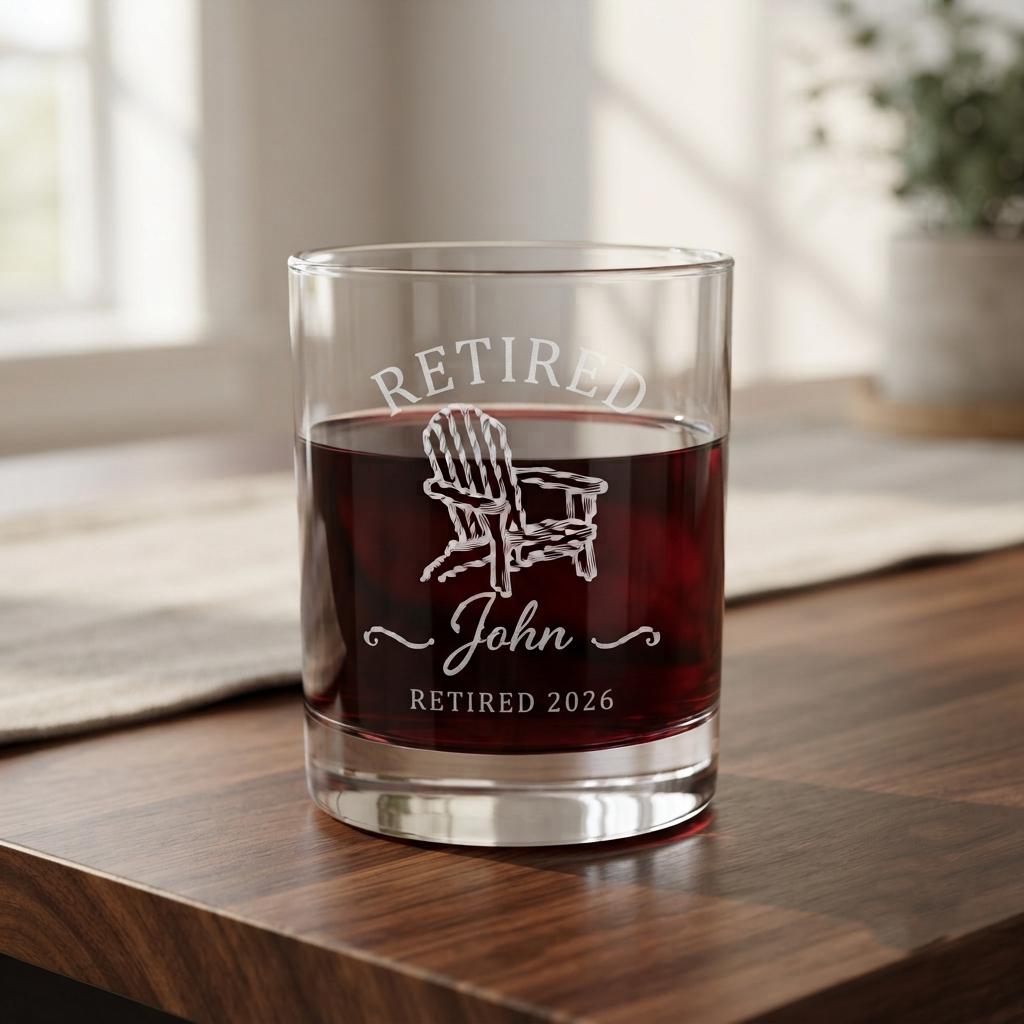 Personalized Retirement Glassware Bulk Set | Engraved Retired Gift for Men Women | Beer Wine Shot Whiskey Mason Jar | Custom Gone Fishing