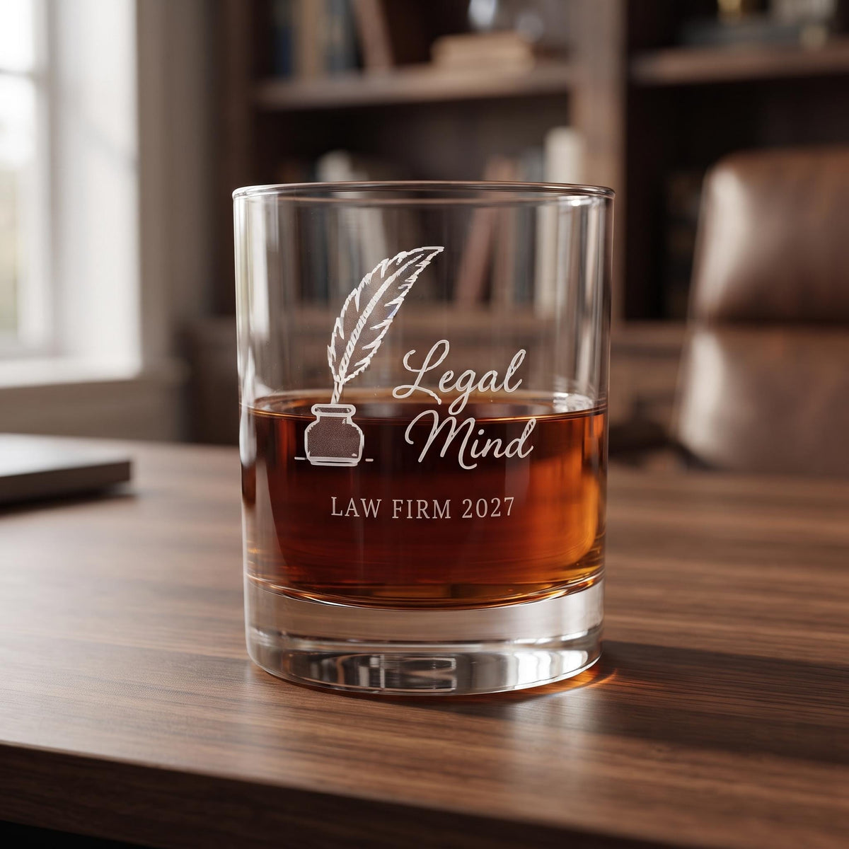 Personalized Law Firm Glassware Set | Engraved Lawyer Attorney Gift | Beer Wine Shot Whiskey Mason Jar | Custom Legal Mind Counsel