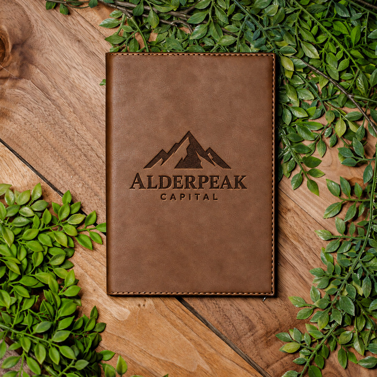 Vegan Leather Journal with Elastic Closure - Laser Engraved