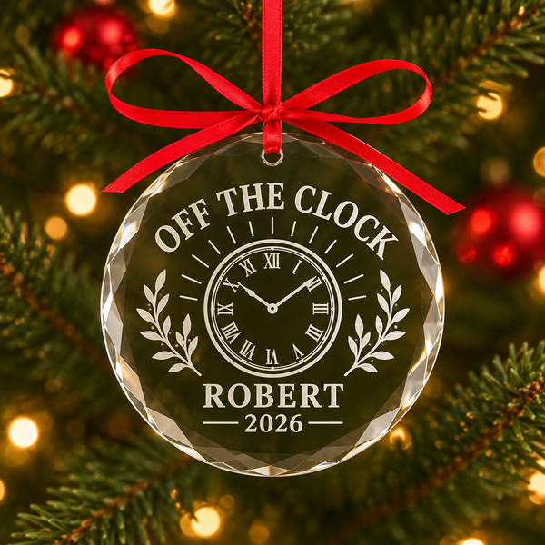 Retirement Glass Ornament – Engraved Retirement or Appreciation Gift